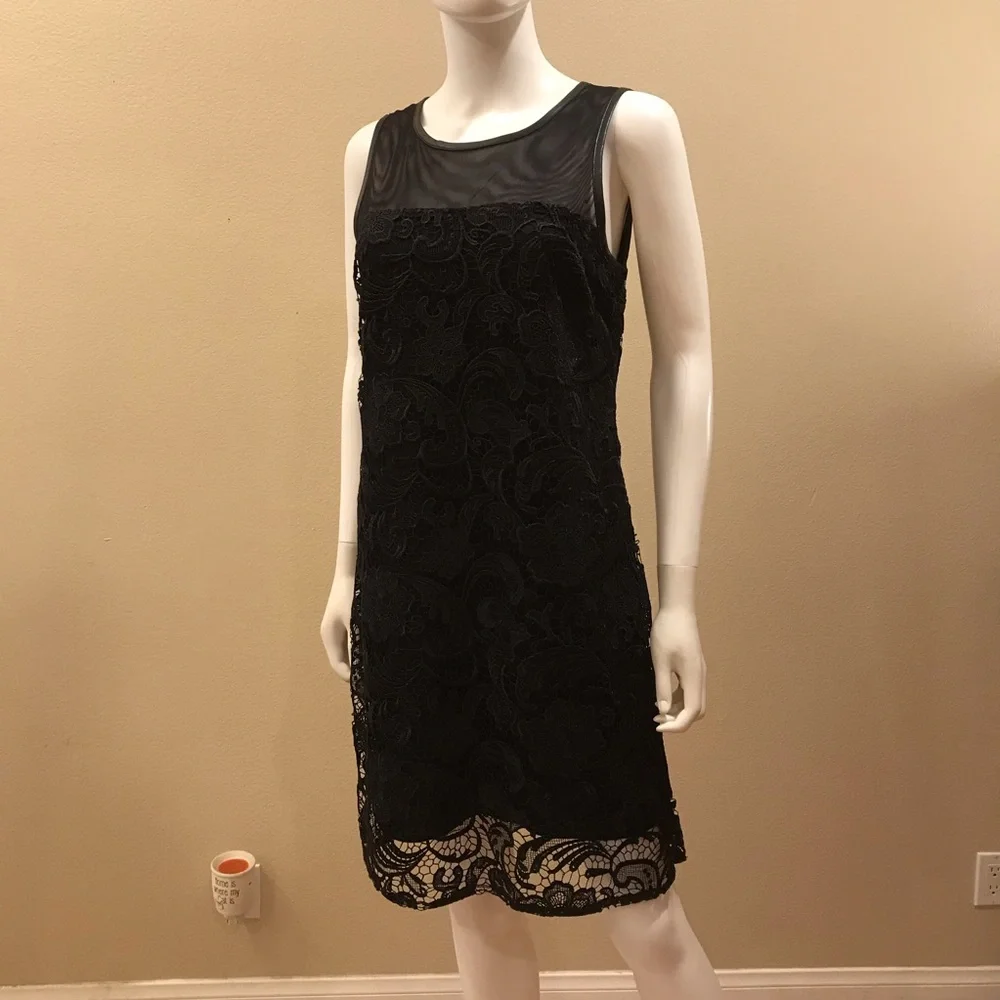 INC International Concepts Black Lace Dress Size 8 Sleeveless Formal Elegant - Picture 12 of 14